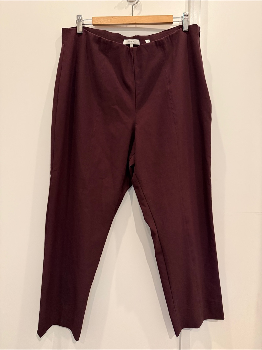 Vince Womens Stretch Dress Pants in Burgundy
